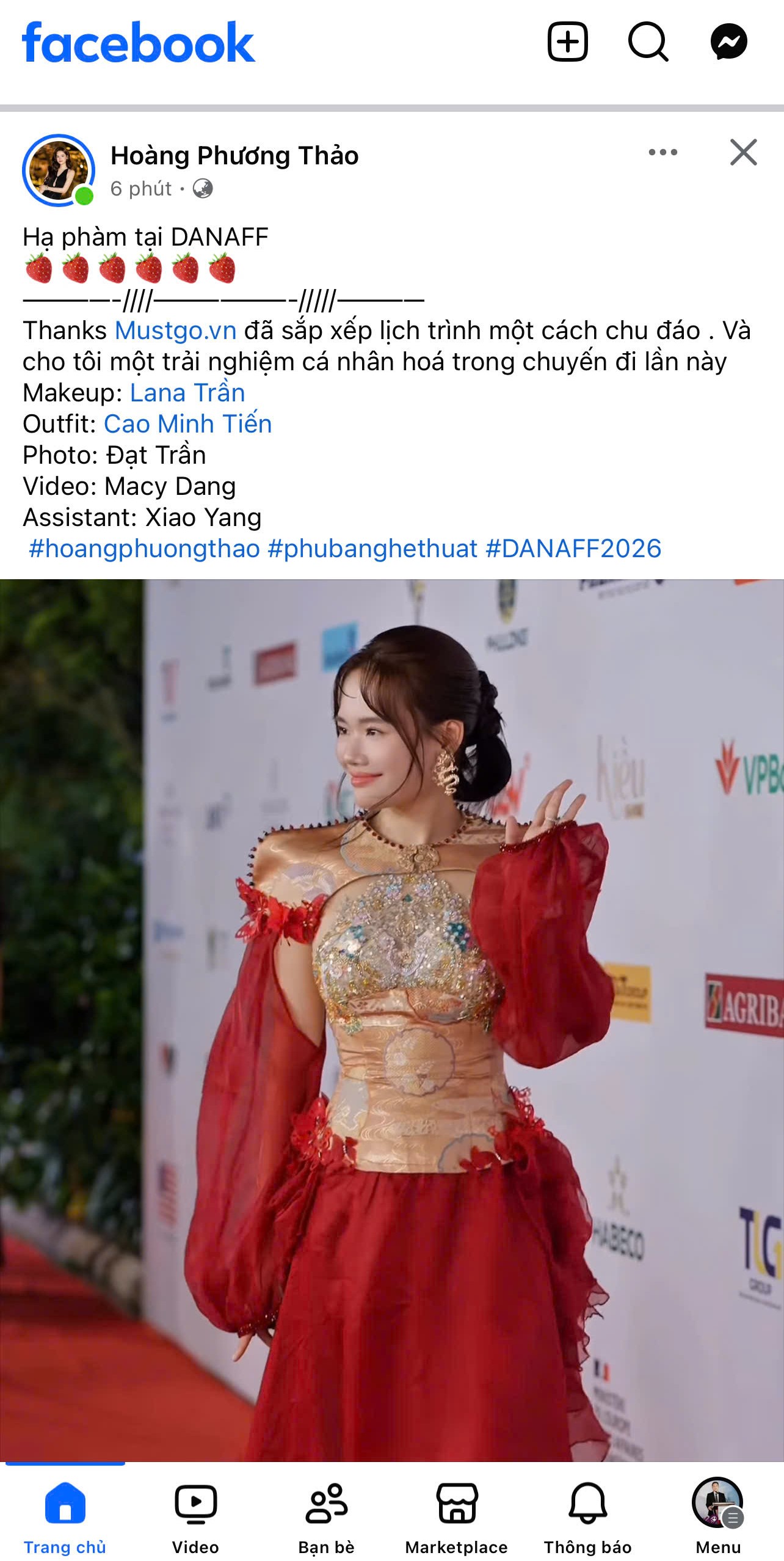 Diễn viên Hoàng Phương Thảo cùng Mustgo tại DANAFF 2026.